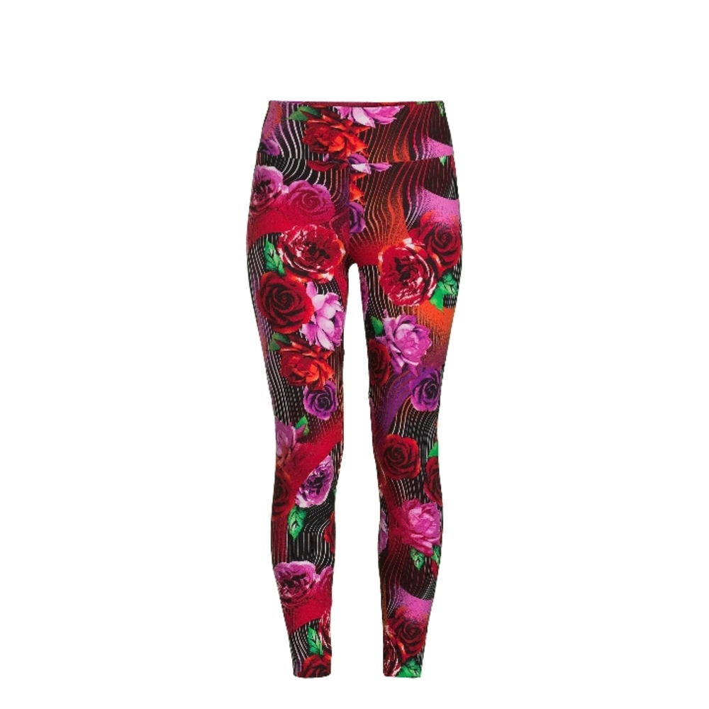 Abstract Floral Patterned Leggings.